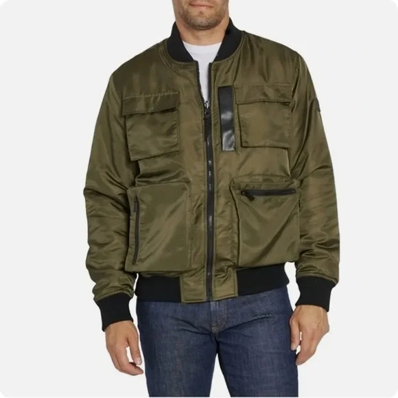 NWT- Waterproof Reversible Field Jacket Military Green and Camo Sherpa - Picture 1 of 8